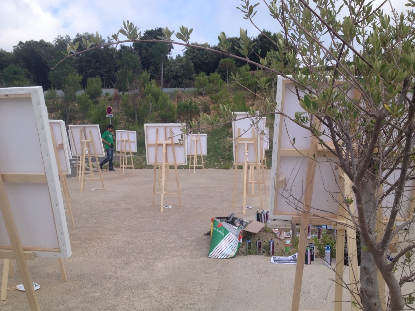 Easels for EIA's first ever Art Hackathon